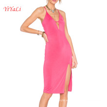 Vestido de poliéster Soft Slipe Slip MIDI OEM